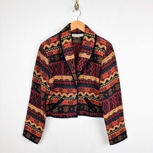Vintage 90s Fiorlini Women’s Southwestern Woven Jacket Sz S